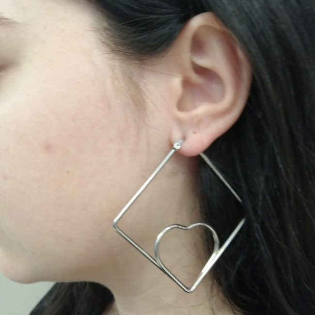 Σκουλαρίκια Senza Steel 4,5 cm - SSD4109SR