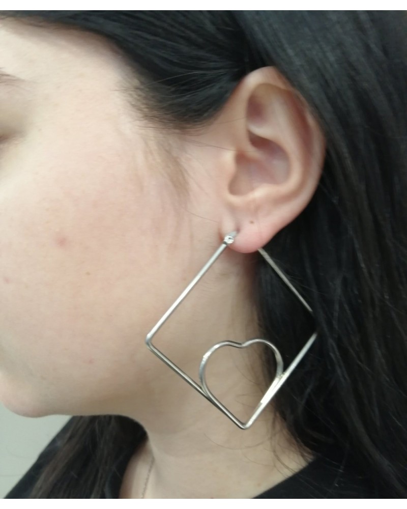 Σκουλαρίκια Senza Steel 4,5 cm - SSD4109SR