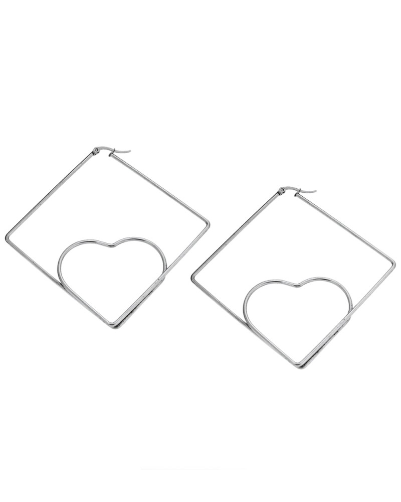 Σκουλαρίκια Senza Steel 6 cm - SSD4110SR