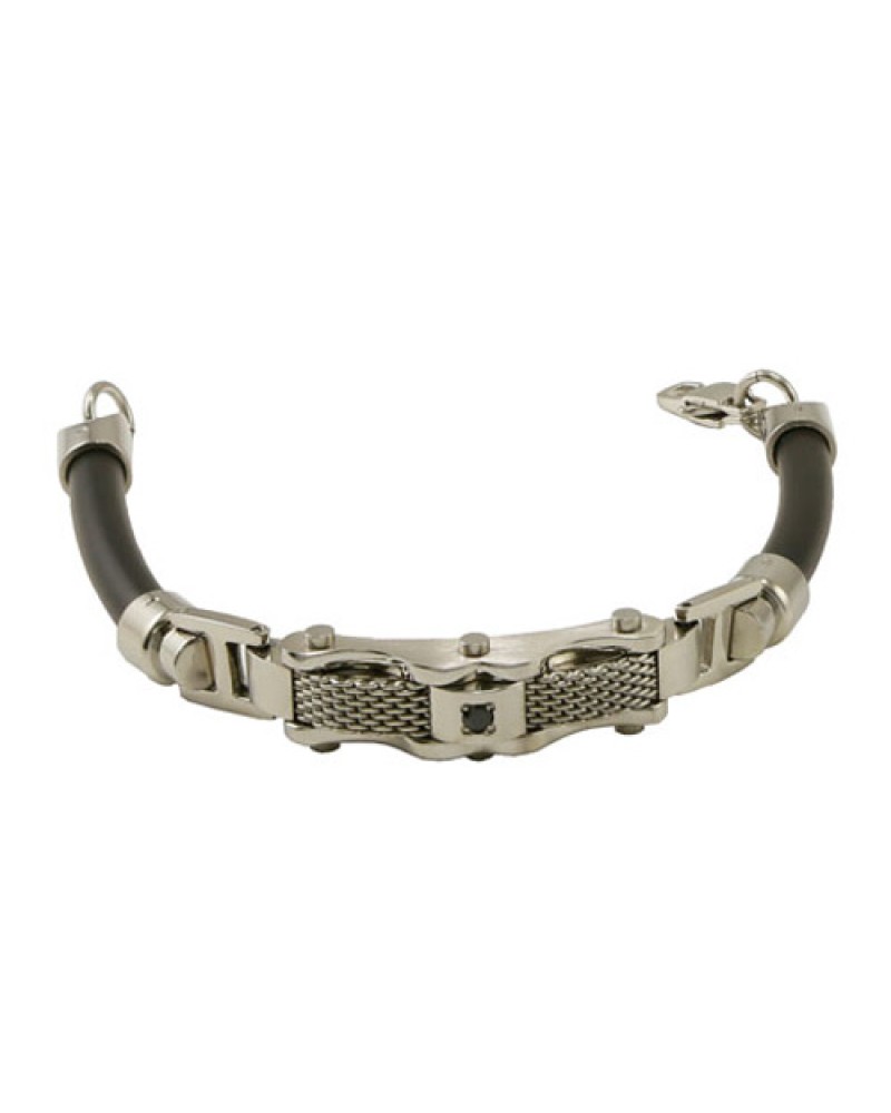 Βραχιόλι Ανδρικό Senza Black Rubber Strap - SSD41832