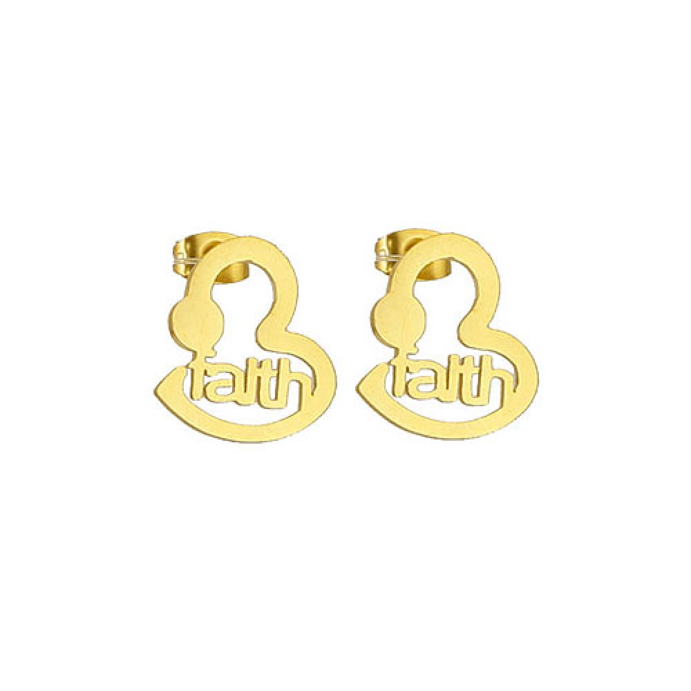 Σκουλαρίκια Senza Steel Gold Hearts "Faith" - SSD42085