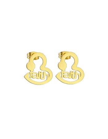 Σκουλαρίκια Senza Steel Gold Hearts "Faith" - SSD42085