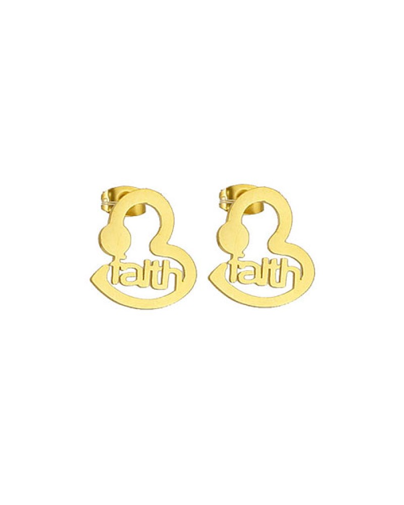 Σκουλαρίκια Senza Steel Gold Hearts "Faith" - SSD42085
