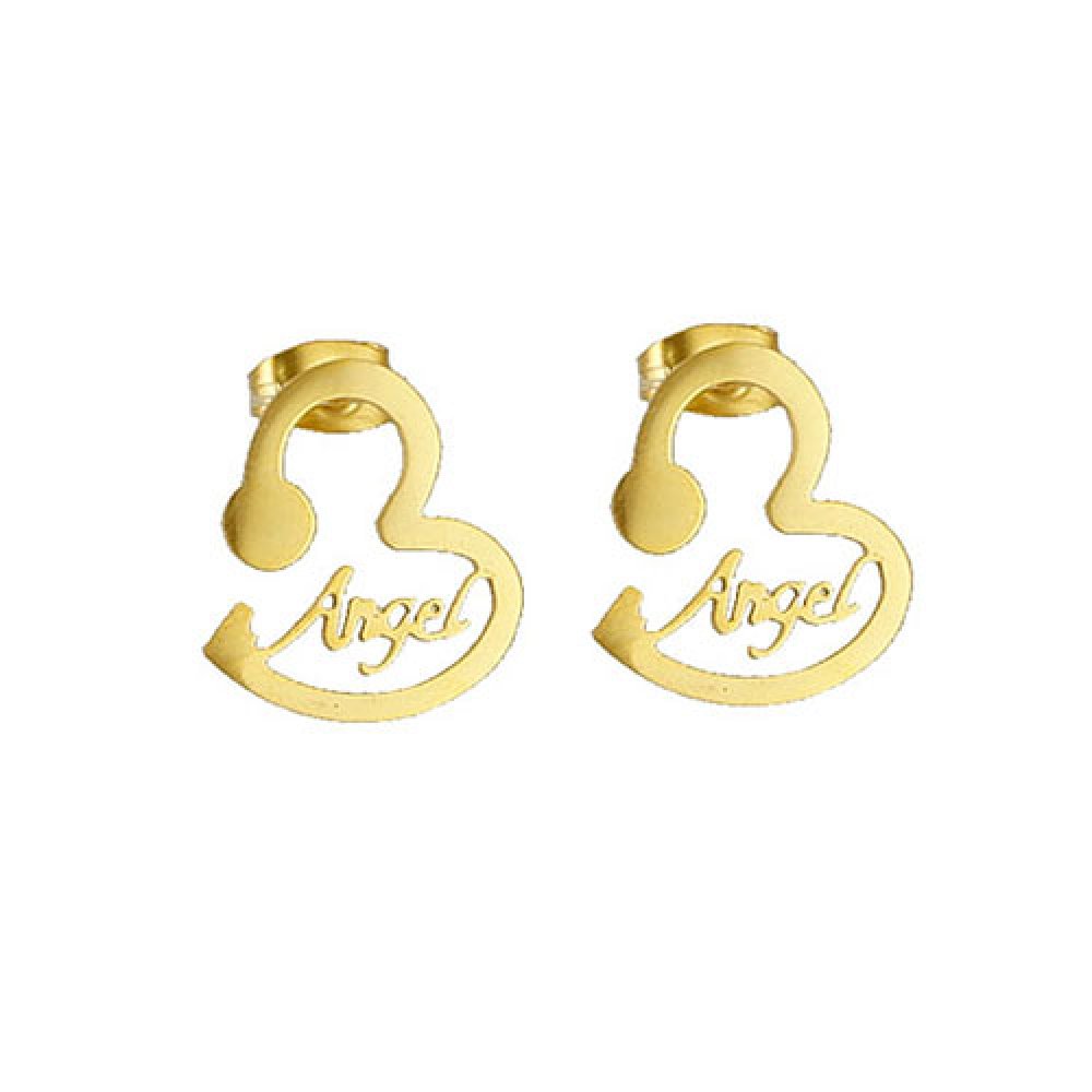 Σκουλαρίκια Senza Steel Gold Hearts "Angel" - SSD42086