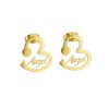 Σκουλαρίκια Senza Steel Gold Hearts "Angel" - SSD42086