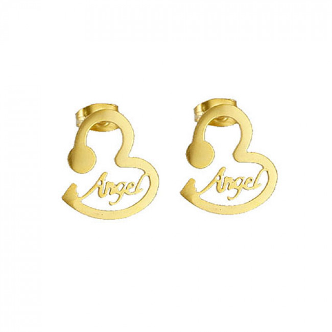 Σκουλαρίκια Senza Steel Gold Hearts "Angel" - SSD42086