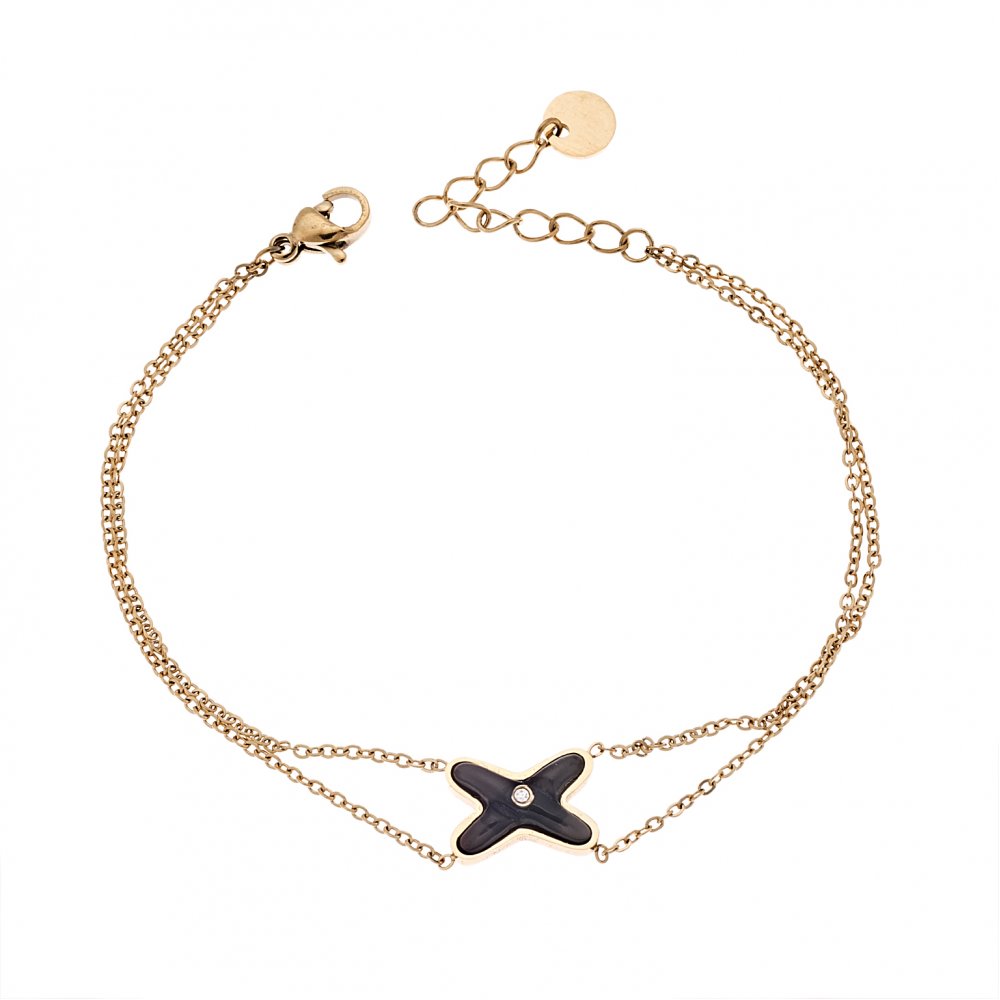 Βραχιόλι Senza Gold -Black Steel - SSD4213GB