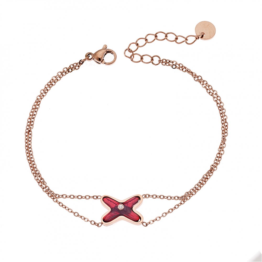 Βραχιόλι Senza Rose Gold -Bordeaux Steel - SSD4213RR