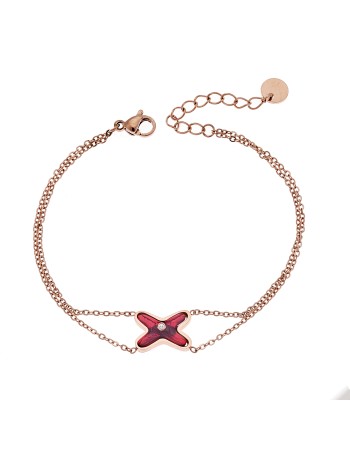 Βραχιόλι Senza Rose Gold -Bordeaux Steel - SSD4213RR