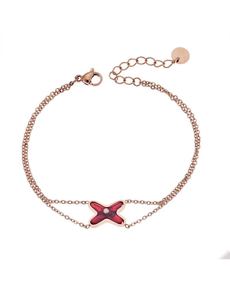 Βραχιόλι Senza Rose Gold -Bordeaux Steel - SSD4213RR