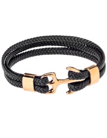 Βραχιόλι Senza Men's Steel Brown Leather Strap - SSD4225GBN