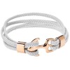 Βραχιόλι Senza Men's Steel White Leather Strap - SSD4225GWH