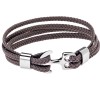 Βραχιόλι Senza Men's Steel Brown Leather Strap - SSD4225SBN