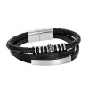Βραχιόλι Senza Men's Steel Leather Strap - SSD4238