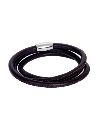 Βραχιόλι Senza Men's Steel Leather Strap - SSD4256BN