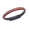 Βραχιόλι Senza Men's Steel Black & Orange Leather Strap - SSD4258-1BOE