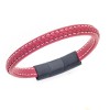 Βραχιόλι Senza Men's Steel Red Leather Strap - SSD4258BRD