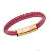Βραχιόλι Senza Men's Steel Red Leather Strap - SSD4258GRD