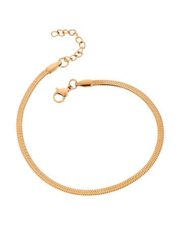 Αλυσίδα Ποδιού Φίδι SΕΝΖΑ Gold Stainless Steel 4mm-19+3cm Extension - SSD4339GD