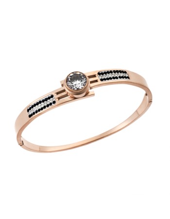 Βραχιόλι SENZA Χειροπέδα Rose Gold Plated Stainless Steel - SSD4558RG