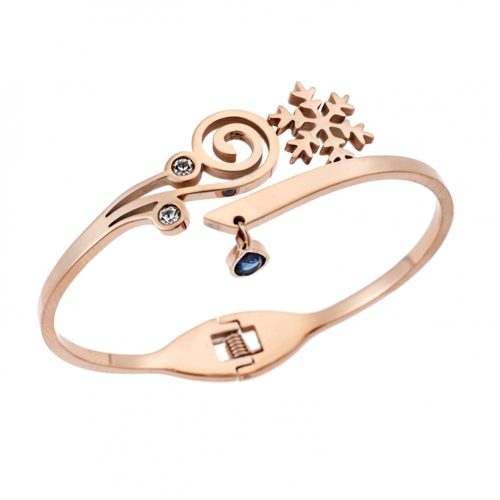 Βραχιόλι SENZA Χειροπέδα Rose Gold Plated Stainless Steel - SSD4569RG