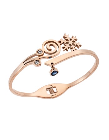 Βραχιόλι SENZA Χειροπέδα Rose Gold Plated Stainless Steel - SSD4569RG