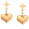 Σκουλαρίκια Γυναικεία SENZA Με Κρεμαστή Καρδιά από Επιχρυσωμένο Ατσάλι - SSD4622GD