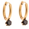 Σκουλαρίκια Γυναικεία SENZA Με Μαύρη Πέτρα από Επιχρυσωμένο Ατσάλι - SSD4642GBK