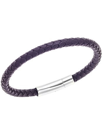 Βραχιόλι Senza Men's Steel Brown Leather Strap - SSD4650SBN