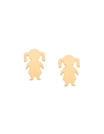 Σκουλαρίκια Γυναικεία SENZA Gold Plated Steel με κοριτσάκι - SSD4666GD