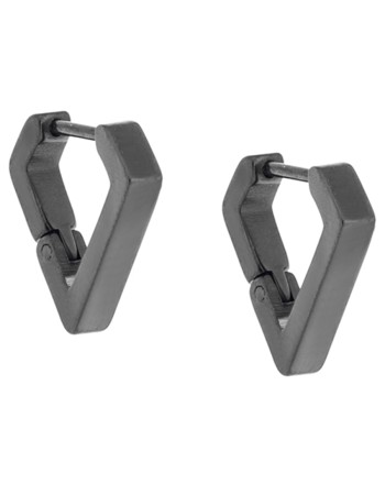Σκουλαρίκια Κρίκοι SENZA Black Steel - SSD4685BK