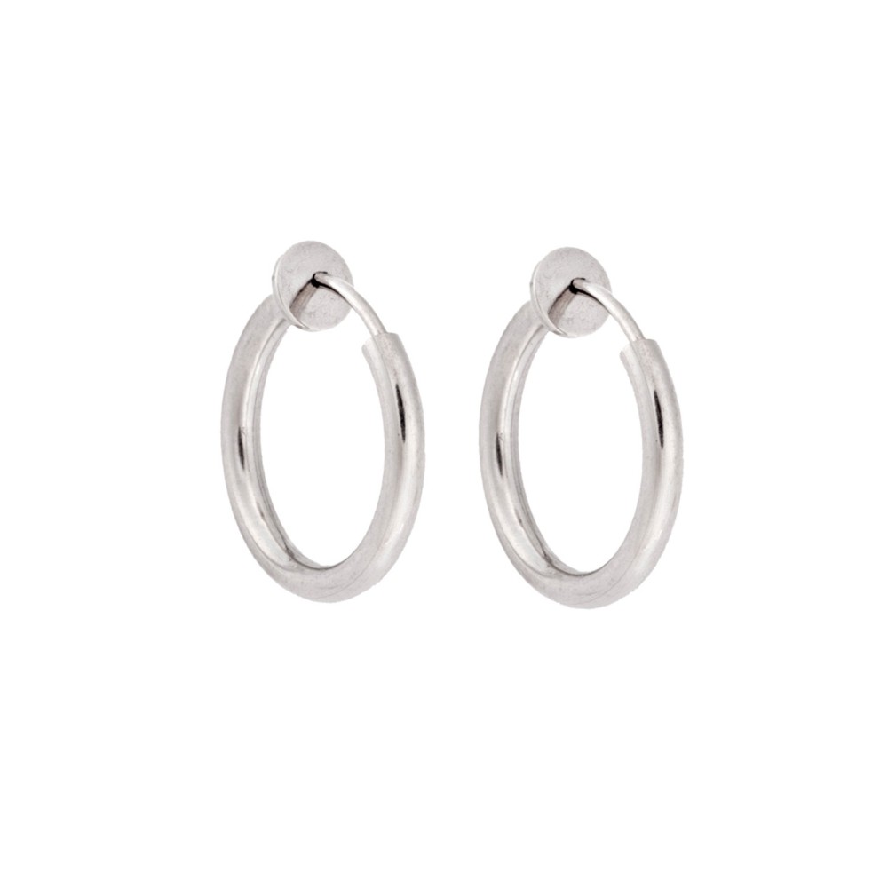 Σκουλαρίκια UNISEX SENZA Steel κρίκος χωρίς τρύπα - SSD4689-2SR