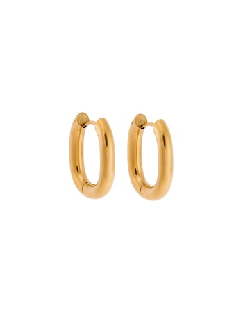 Σκουλαρίκια Κρίκοι SENZA Steel Gold Plated σε οβάλ σχήμα - SSD4710-1GD