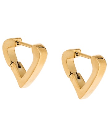 Σκουλαρίκια Κρίκοι Καρδιά SENZA Gold Plated Steel 1.4 cm - SSD4738GD