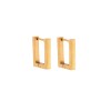Σκουλαρίκια Κρίκοι Παραλληλόγραμμοι SENZA Gold Plated Steel 1.7x1.2 cm - SSD4739-1GD