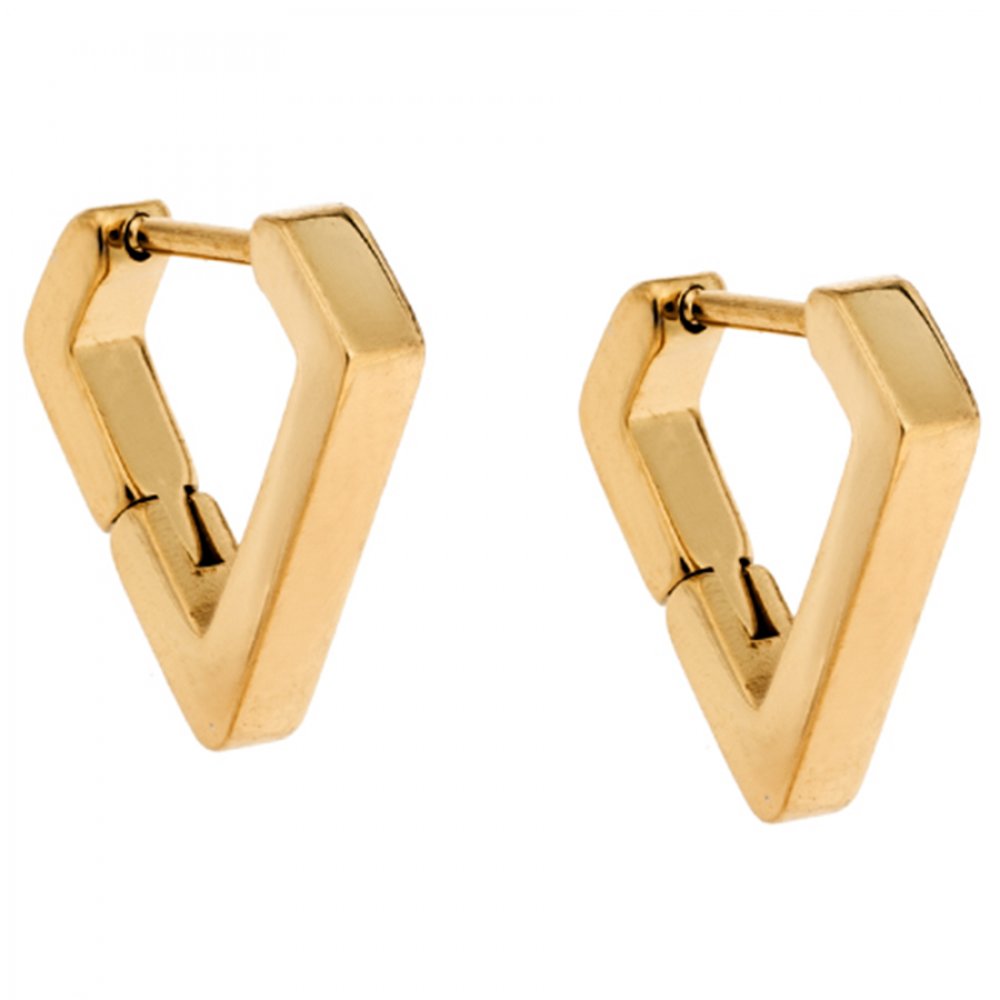 Σκουλαρίκια Κρίκοι SENZA Gold Plated Steel 1.4 cm - SSD4746GD