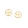 Σκουλαρίκια Γυναικεία SENZA Gold Plated Steel με σταυρό - SSD4752GD
