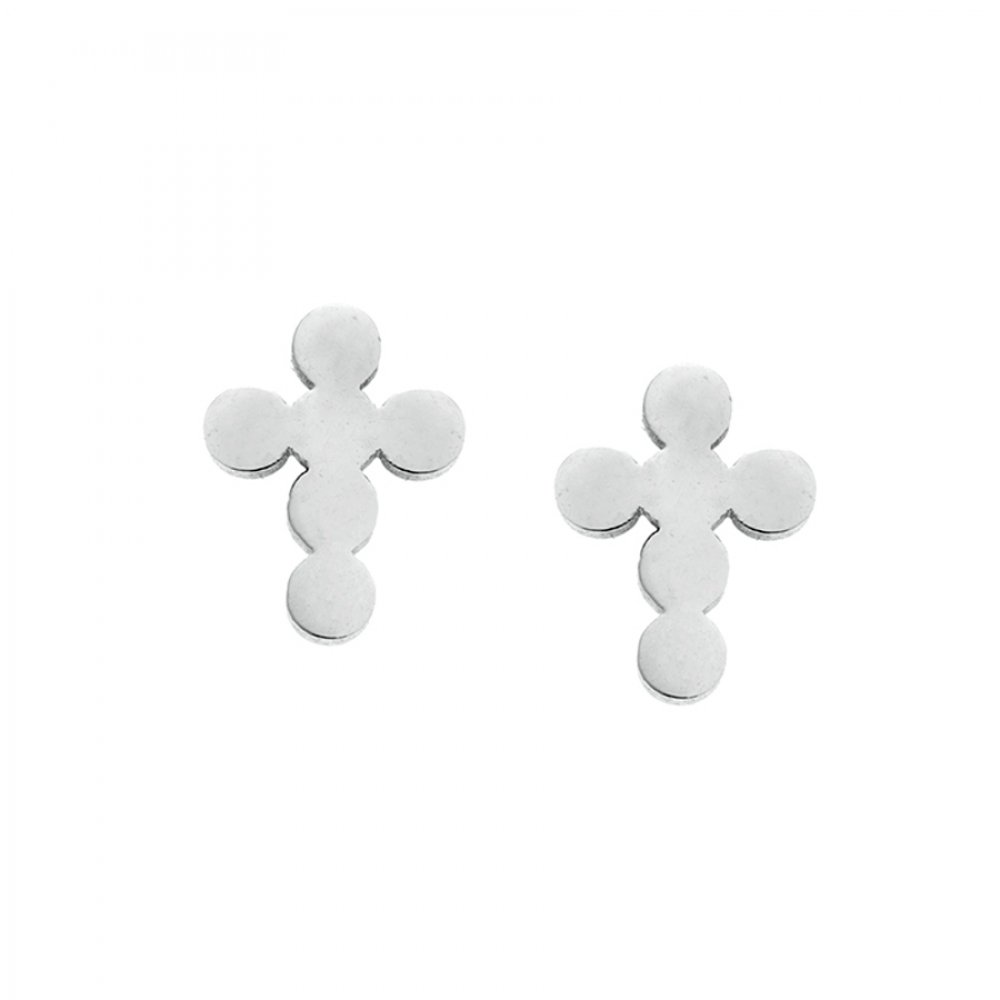 Σκουλαρίκια Γυναικεία SENZA Steel με σταυρό - SSD4757SR
