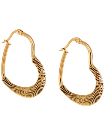 Σκουλαρίκια Κρίκοι Καρδιά SENZA Gold Plated Steel 4.5 cm - SSD4759-1GD