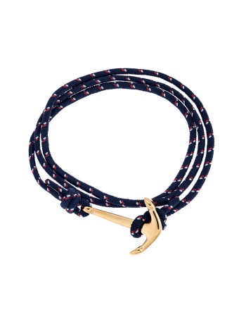 Βραχιόλι Senza Men's Steel Gold Plated κορδόνι με άγκυρα - SSD4801GBE