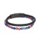 Βραχιόλι Senza Men's Steel Multicolor & Black Leather Strap - SSD4868BKMU