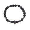 Βραχιόλι Senza Men's Lava Stones with Skull - SSD4870GY