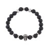 Βραχιόλι Senza Men's Lava with Skull, Black & Silver - SSD4870SBK