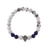 Βραχιόλι Senza Men's American Howlite & Lapis Lazuli Stones with Skull - SSD4872SWBL
