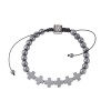 Βραχιόλι Senza Men's Hematite with Cross, Black Cord - SSD4873BK