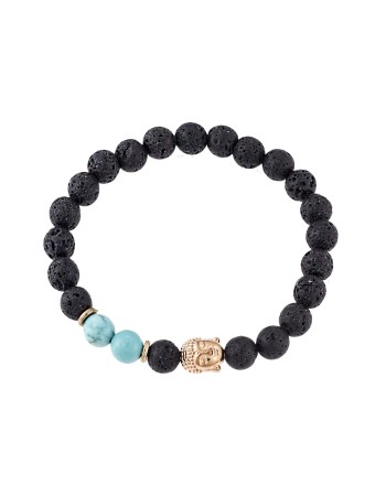 Βραχιόλι Senza Men's Black Lava & Τiger Eye - SSD4874BKLB