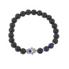 Βραχιόλι Senza Men's Black Lava & Blue Τiger Eye - SSD4875BKBL