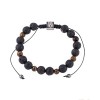 Βραχιόλι Senza Men's Lava & Brown Tiger Eye Stones - SSD4880BKBN