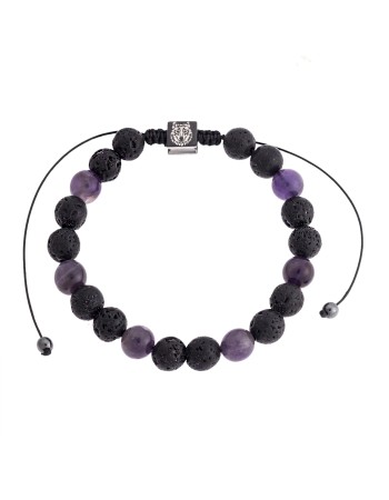 Βραχιόλι Senza Men's Lava & Amethyst - SSD4880BKPE