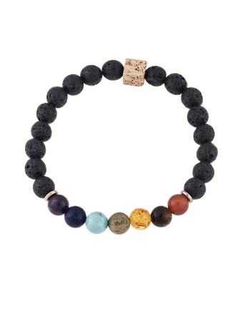 Βραχιόλι Senza Men's Multicolor With Black Lava - SSD4881BMU